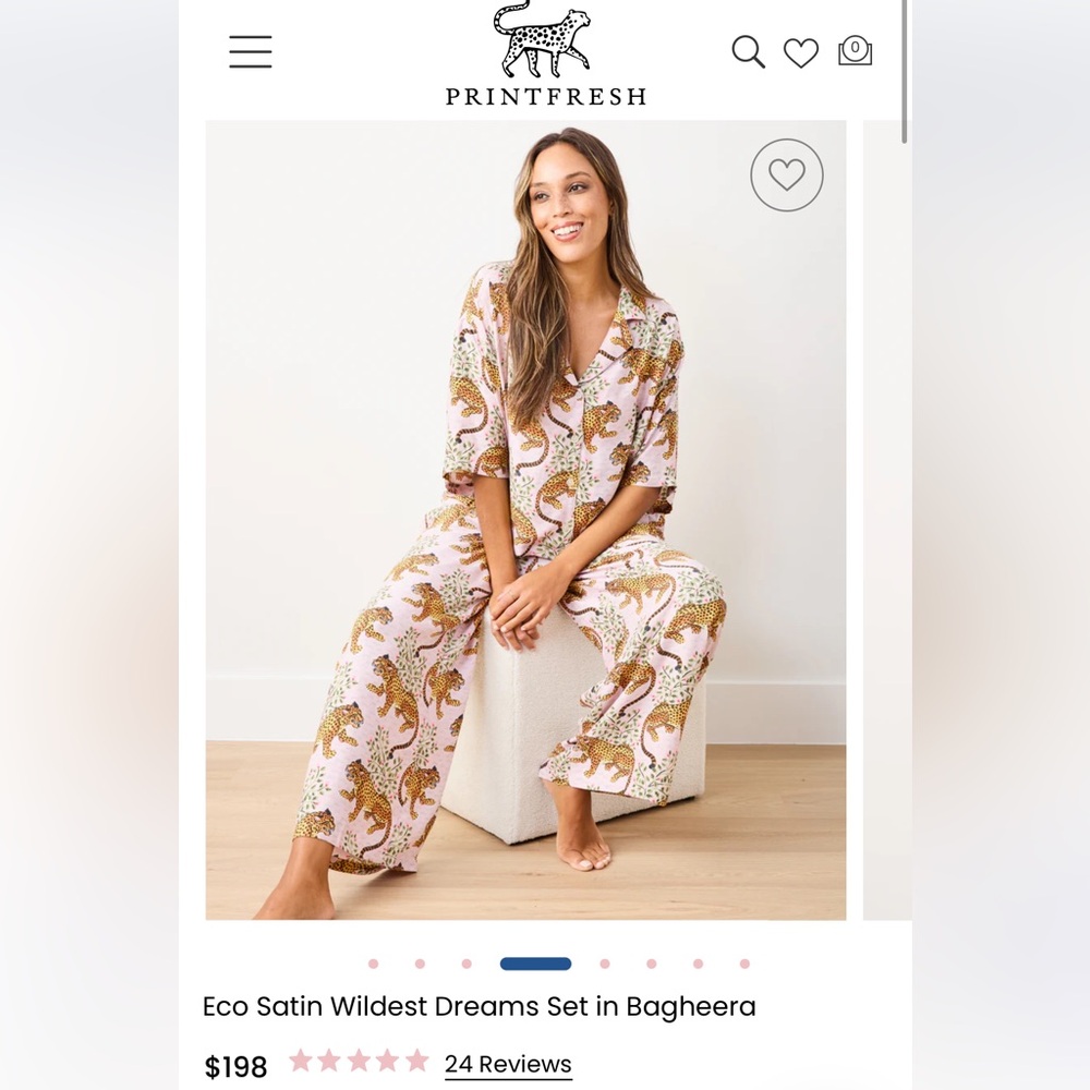 Printfresh Pink Leopard-Print Relaxed Pajama Set- NEW WITH TAGS